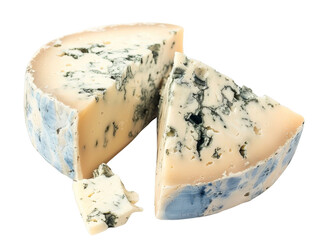 Gorgonzola Cheese cut out transparent isolated on white background PNG file