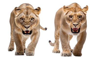 lioness isolated on a transparent background