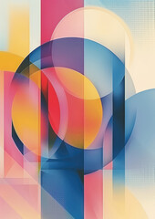 Obraz premium Abstract Geometric Pattern with Bold Colors