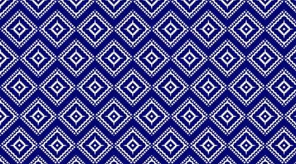 blue fabric , geometric abstract seamless pattern tradition background design .