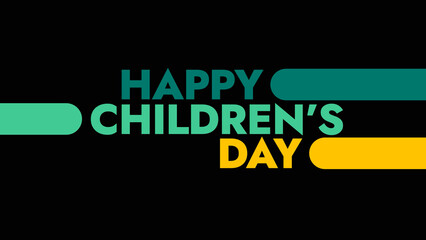 International Children's Day colorful text typography on a white or black background great for wishing and celebrating Happy Children's Day on 1st may