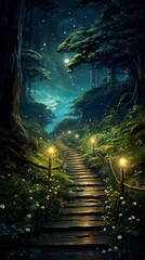 landscape with trees, generative ai