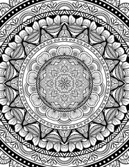 Full Page Mandala Letter Size for Coloring Pages Mandala, Adult, Kids, Lined Pages inspired by Islam Arabic Pakistan Indian. For Publishing Use ADULT Mandala Relaxing Coloring Pages Print