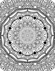 Full Page Mandala Letter Size for Coloring Pages Mandala, Adult, Kids, Lined Pages inspired by Islam Arabic Pakistan Indian. For Publishing Use ADULT Mandala Relaxing Coloring Pages Print