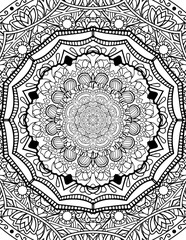 Full Page Mandala Letter Size for Coloring Pages Mandala, Adult, Kids, Lined Pages inspired by Islam Arabic Pakistan Indian. For Publishing Use ADULT Mandala Relaxing Coloring Pages Print