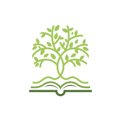Book tree logo design vector template