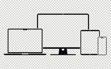 Device icons vector illustration of responsive design for presentation