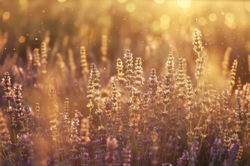Landscape with a beautiful lavender field.