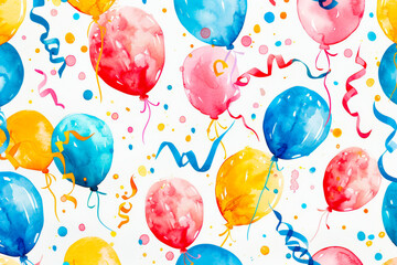  Colorful Party Balloons and Streamers
