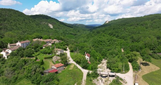Aerial view of the traditional Kotli village, Istra