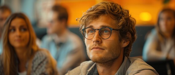 Fototapeta premium In the boardroom, a spirited debate ensues as the startup's leadership team weighs decisions with careful consideration and unwavering professionalism.