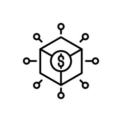 Blockchain outline icons, minimalist vector illustration ,simple transparent graphic element .Isolated on white background