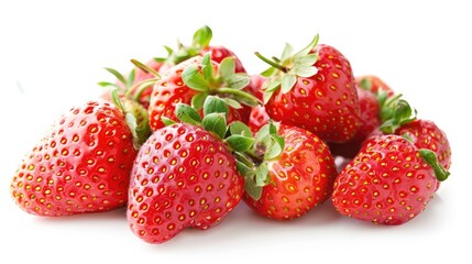 Fresh strawberries isolated on a white background