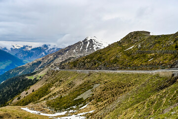 Jaufenpass, Passstrasse, Bergstrasse, Alpenpass, Aussicht, Berge, Jaufenspitze, St. Leonhard, Eisacktal, Naturpark, Wanderweg, Frühling, Südtirol, Italien