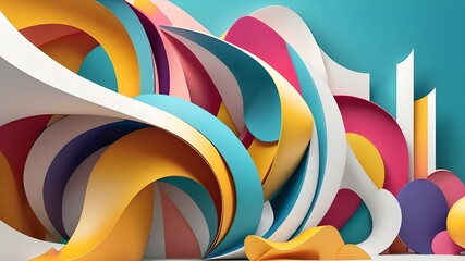 Obraz premium Set of abstract shapes, 3d render