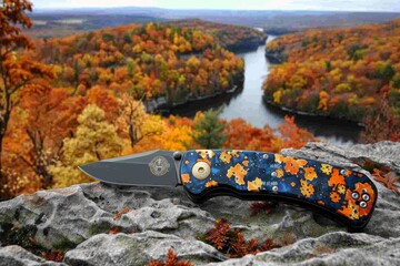 Folding knife, expensive materials, elegant modern design