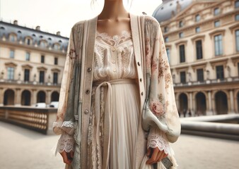 A Woman wearing a Romantic clothing style