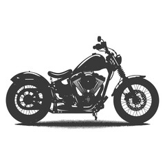 Obraz premium Silhouette motorcycle full black color only