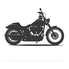 Obraz premium Silhouette motorcycle full black color only