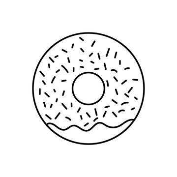 recommend clip art: Donut outline icon isolated on white background