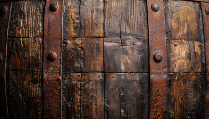 Texture of wooden barrel as background, closeup