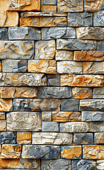 Stone wall with colorful rough texture.