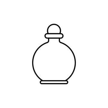 recommend clip art: Vintage perfume bottle. Vector icon in outline and line art style. Isolated illustration on white background.