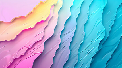 Pastel waves, abstract 3D render