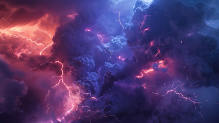 Obraz premium Lightning is a natural phenomenon that is dangerous but also beautiful
