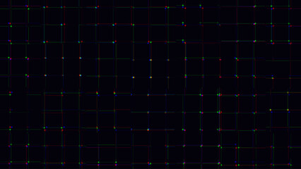 Virtual Technology Futuristic User Interface HUD Grid RGB Glitch Effect. Spaceship FUI GUI Backdrop Design.Artificial Intelligence. Hi-Tech Bg. Vector Illustration.