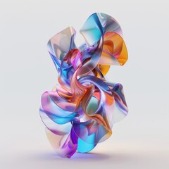 Fototapeta premium Elegant Abstract Glass Sculpture in Vibrant Colors, Modern Art Design Banner, abstract graphic, banner design, pattern design, web background template