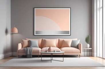 Peach living room color trend 2014 peach living room color. Gray walls and pictures on them , peachy beige pastel color furniture. Modern room design home interior design. Living in a comfortable envi