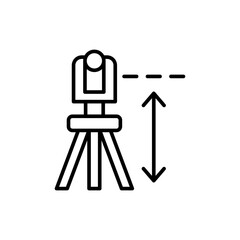 Theodolite outline icons, minimalist vector illustration ,simple transparent graphic element .Isolated on white background