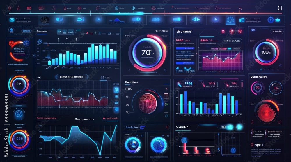 Poster sleek and modern social media analytics dashboard featuring comprehensive data visualization and key