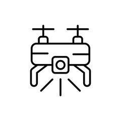 Drone surveying outline icons, minimalist vector illustration ,simple transparent graphic element .Isolated on white background
