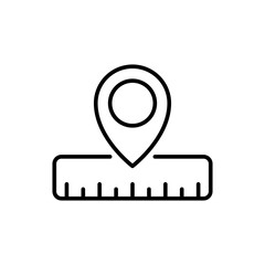 Measuring map outline icons, minimalist vector illustration ,simple transparent graphic element .Isolated on white background