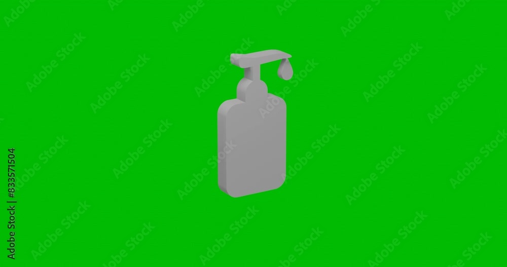 Poster animation of rotation of a white liquid soap symbol with shadow. simple and complex rotation. seamle