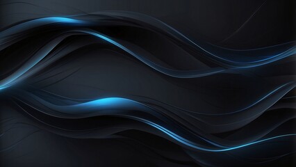 Obraz premium Dark Blue black abstract background with Blue glowing lines design Ai generated.