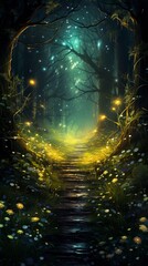 landscape with trees, generative ai
