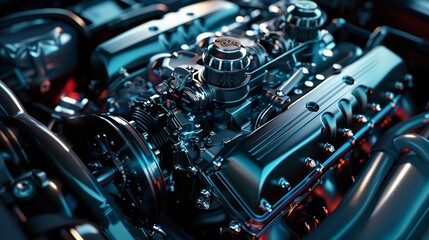 Fototapeta premium a close up of a car engine