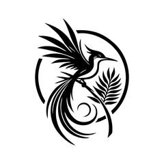Fototapeta premium bird of paradise logo. A rare bird of paradise from Papua