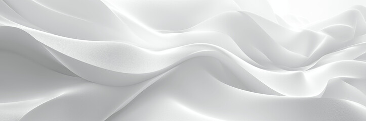 Obraz premium Elegant 3D Wavy White Background Design