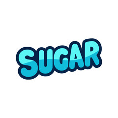 sugar text sticker tshirt vector illustration template design