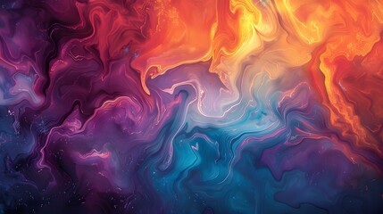 Fototapeta premium Abstract painting with vibrant colors