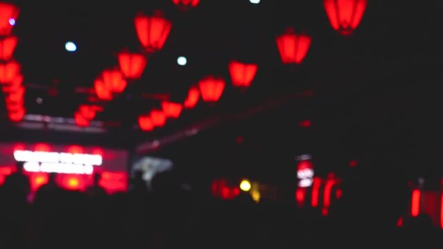 Amazing atmosphere in club. boken video quality. People enjoying dancing, Nightlife, modern music and entertainment concept.4k video for stock