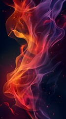 Wavy Orange Purple Gradient Abstract