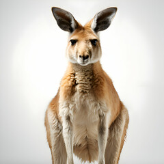 Fototapeta premium Portrait of a kangaroo isolated on a white background.