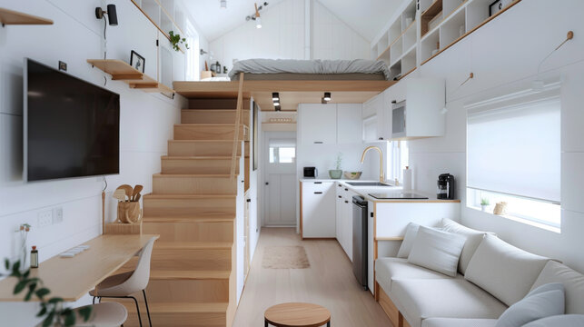 A modern tiny house interior design