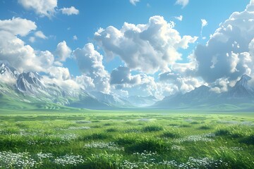 The vast grassland scenery - Powered by Adobe