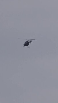 Helicopter Hovering Fly Over Flying flypast Low in the Distance